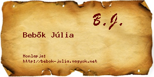 Bebők Júlia névjegykártya