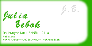 julia bebok business card